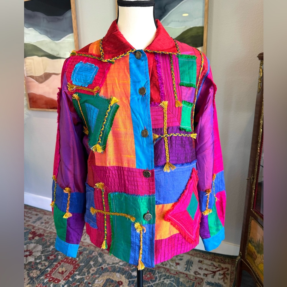 Coldwater Creek Silk Patchwork Jacket - image 1